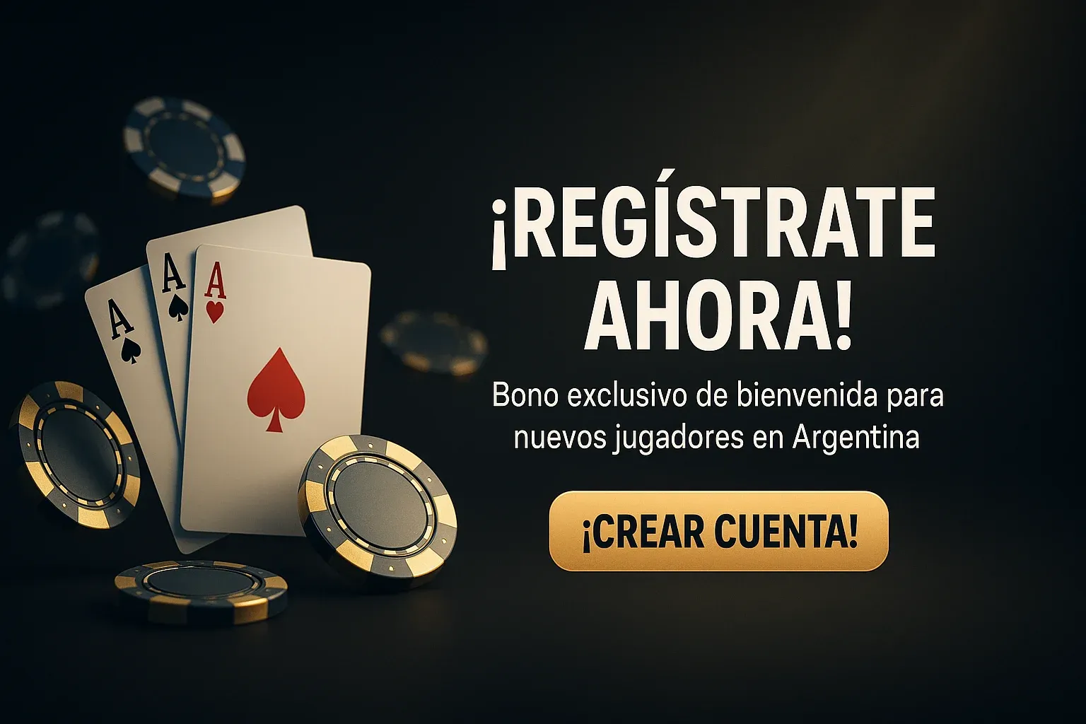 Banner de casino: registrate ahora, bono de bienvenida y crear cuenta